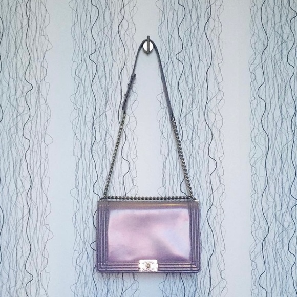 Chanel Lilac Iridescent Large Boy Bag - Picture 3 of 15